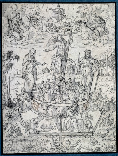 Alegorie náboženství. Kresba Etienna Delauna (1518-1583/95) Paříž 16. století, muzeum Louvre od Etienne Delaune