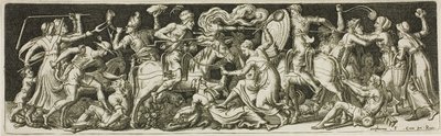 Groteskní bitva, od Combats and Triumphs od Etienne Delaune
