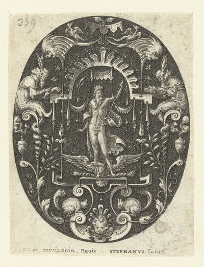 Jupiter s orlem u nohou Ovály s bohy, obklopené groteskami (název série) od Etienne Delaune
