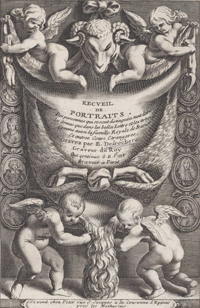 Frontispis ze sbírky portrétů, 1714-41. od Etienne Desrochers