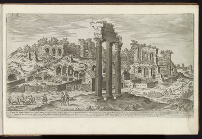 Palatijn te Rome Bouwwerken uit de oudheid (název série) Pozůstatky starověkého Říma shromážděné a vyfotografované v perspektivě Stefano Du Perac Parisino (název série na objektu) od Etienne Duperac
