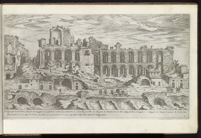 Palatijn te Rome Bouwwerken uit de oudheid (název série) Pozůstatky starověkého Říma shromážděné a vyfotografované v perspektivě Stefano Du Perac Parisino (název série na objektu) od Etienne Duperac