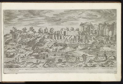 Palatijn te Rome Bouwwerken uit de oudheid (název série) Pozůstatky starověkého Říma shromážděné a vyfotografované v perspektivě Stefano Du Perac Parisino (název série na objektu) od Etienne Duperac
