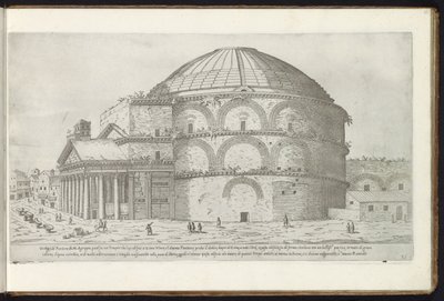 Pantheon v Římě Bouwwerken uit de oudheid (název série) Pozůstatky starověku Říma shromážděné a portréty v perspektivě Stefano Du Perac Parisino (název série na objektu) od Etienne Duperac