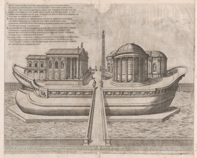Zrcadlo římské velkoleposti: Chrámy na ostrově Tiber, 1582., 1582. od Etienne Duperac