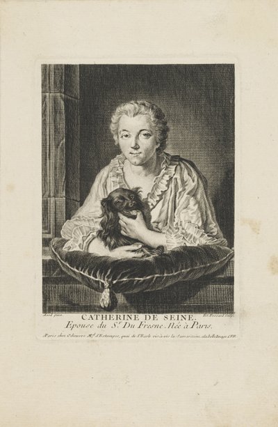 Portrét herečky Madame Quinault-Dufresne 1705-1767, c. 1750. od Etienne Fessard