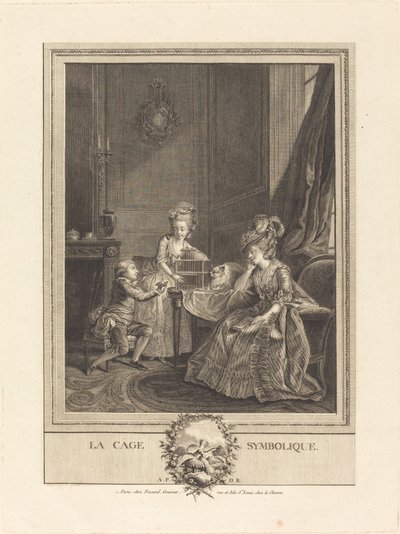 Symbolická klec od Etienne Fessard after Charles Lepeintre