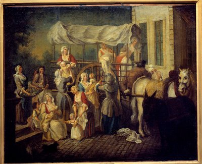 Příchod sester Obraz od Etienna Jeaurata (1699-1789) Laon 18. století, městské muzeum od Étienne Jeaurat