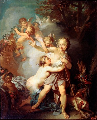 Venuše a Adonis, 50. léta 18. století. od Étienne Jeaurat