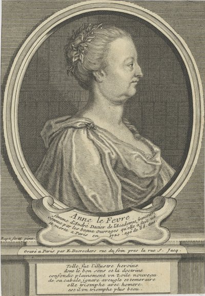 Portrét Anny Dacierové narozené v Le Fèvre 1647-1720, cca 1720. od Etienne Jehandier Desrochers