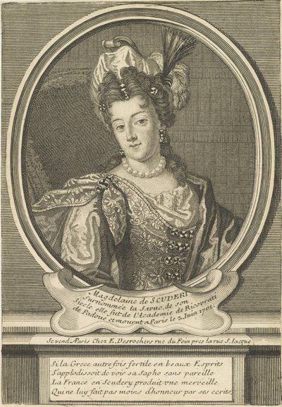 Portrét Madeleine de Scudéry 1607-1701, c. 1710. od Etienne Jehandier Desrochers