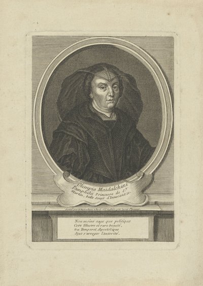 Portrét Olympie Maidalchini Pumphills 1591-1657, um 1700. od Etienne Jehandier Desrochers