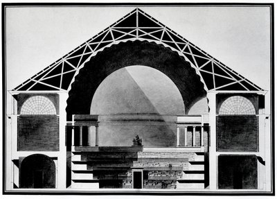 Design pro Bibliotheque Royale de France (litho) od Etienne Louis Boullee
