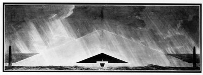 Pohřební pomník „“ charakterizující žánr stínové architektury“ – E.L. Boullée. od Etienne Louis Boullee