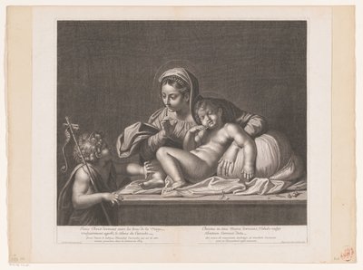 Marie potkala spícího Krista a Jan z Doperu mlčel Ježíš Kristus spí (...)/ Kristus spí v Mariině hrudi (...) (titul na předmětu) od Etienne Picart