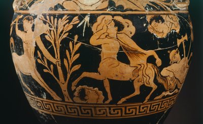 Amfora od malíře Centauromachy, detail zobrazující kentaura. Červenofigurová keramika z Porana (Umbrie). Etruská civilizace, 4. století před naším letopočtem. od Etruscan