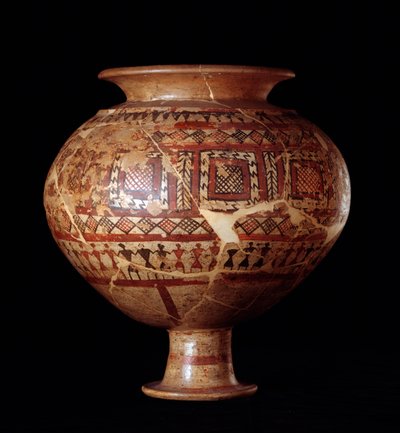 Etruská civilizace: váza olla z hrobky 3, nekropole Buccacce a Bisenzio - 7. století př.n.l. od Etruscan