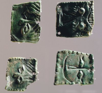 Ex-voto v bronzové desce zobrazující oči. Artefakty z objektů svatyně Reithia Este (Benátsko). Etruská civilizace, 5.–4. století před naším letopočtem. od Etruscan