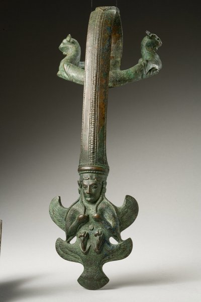 Rukojeť, počátek 5. století před naším letopočtem (bronz) (viz také 270394) od Etruscan