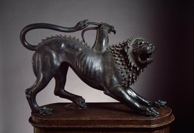 Chiméra z Arezza, zabitá Bellerophonem - etruská socha, 400-350 př.nl (bronz) od Etruscan