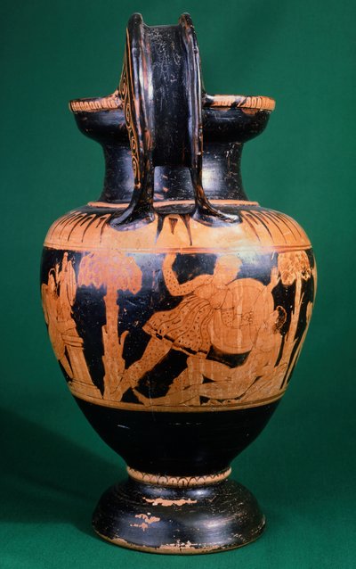 Volute krater od malíře Mainzu, zobrazující boj mezi válečníkem a Amazonkou. Červenofigurová keramika. Etruská civilizace, 4. století před naším letopočtem. od Etruscan