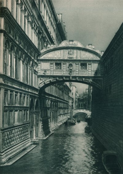 Most vzdechů, Benátky, Itálie, 1927 od Eugen Poppel