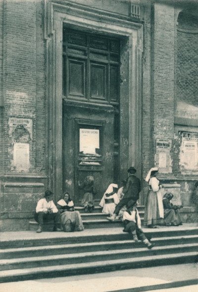 Místo setkání uměleckých modelů před kostelem na Via Babuino, Řím, Itálie, 1927 od Eugen Poppel