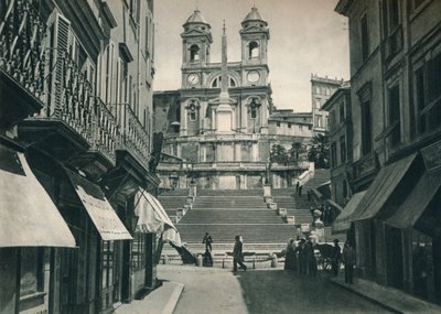 Španělské schody a kostel Trinita dei Monti, Řím, Itálie, 1927 od Eugen Poppel