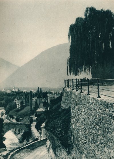 Pohled na město, Merano, Jižní Tyrolsko, Itálie, 1927 od Eugen Poppel