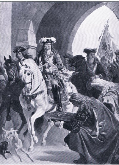 Rakušané vstupující do Bělehradu, ilustrace z Landmarks in European History vydané nakladatelstvím Gresham Publishing Co, kolem roku 1920 (litho) od Eugen von Blaas