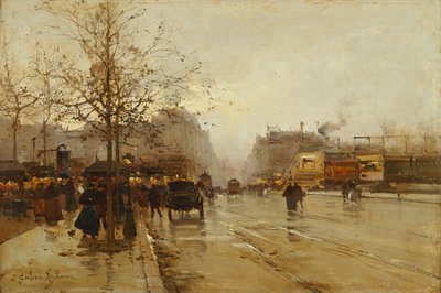 Boulevards, Paříž od Eugene Galien Laloue