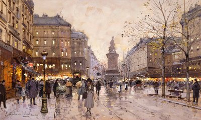 Podzimní večer v Paříži od Eugene Galien Laloue