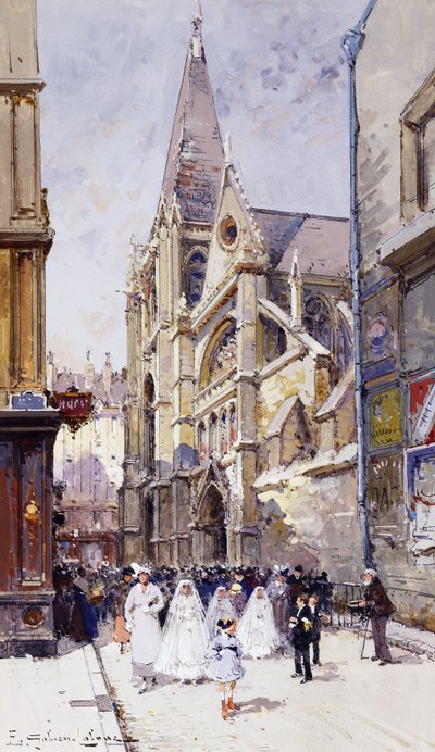 Komunikanti v Paříži od Eugene Galien Laloue