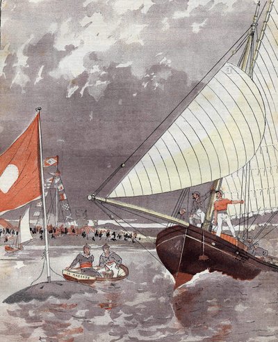 Regates v Le Havre v roce 1892 na základě akvarelu pana Courbona. od Eugene (after) Courboin