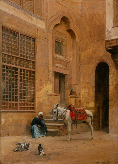 Nádvoří (olej na plátně) od Eugene Alexis Girardet