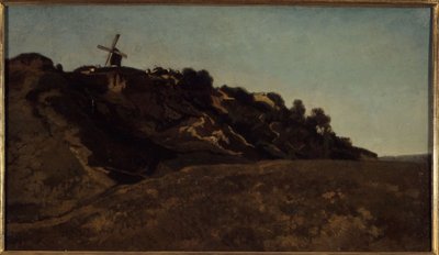 Pohled na Montmartre, kolem roku 1848 (obraz) od Eugene Antoine Samuel Lavieille