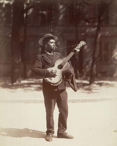 Kytarista, Paris od Eugène Atget