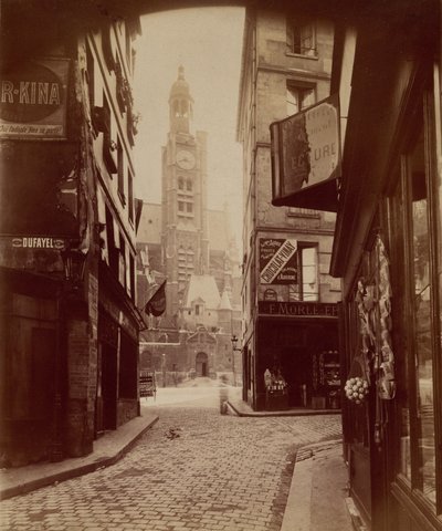 St. Etienne du Mont, rue de la Montagne Sainte Genevi√®ve (St. √âtienne du Mont, Montagne Sainte Genevi√®ve Street),1898 (foto) od Eugène Atget