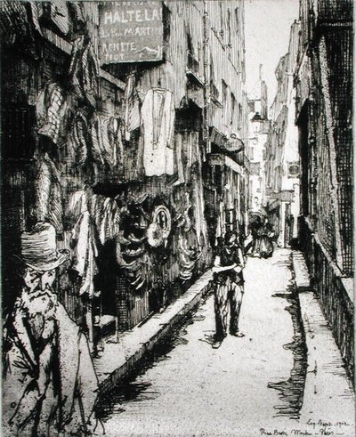 Pařížská ulice, z „Du Ier au XXeme: Les Arrondissements de Paris...“, vydáno 1903 (lept) od Eugene Bejot