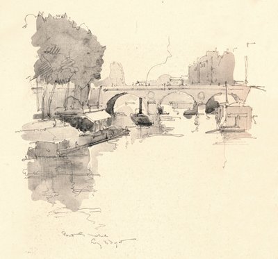 Pont St Michel, 1915 od Eugene Bejot