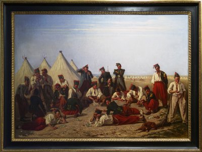 Loterijní hra v táboře Chalons od Eugene Bellanger