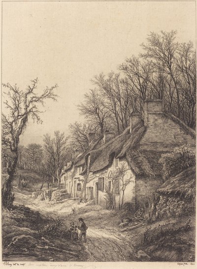 Chaty v zimě, 1840. od Eugene Bléry