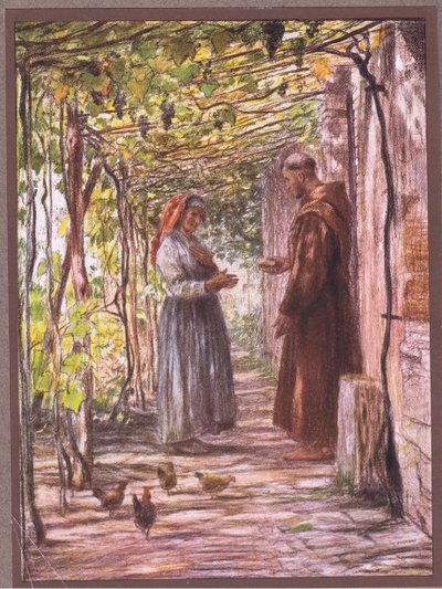 Friar Masseo je jmenován vrátným, 1919 od Eugene Burnand