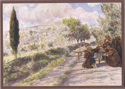Svatý František žehná městu Assisi, 1919 od Eugene Burnand