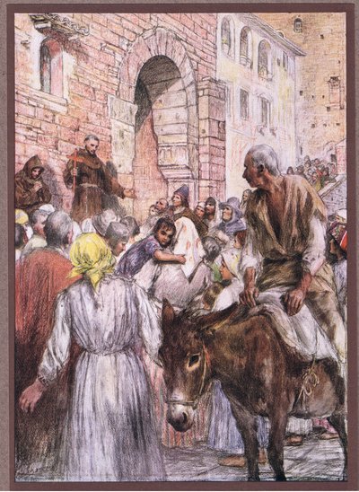 Kázání svatého Františka v Bologni, 1919 od Eugene Burnand