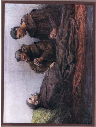 Svatý František nemocný v Biskupském paláci v Assissi, 1919 od Eugene Burnand