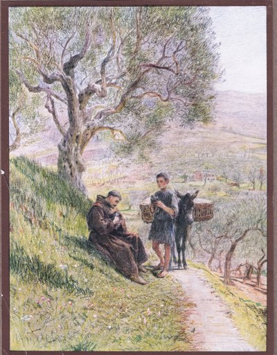 Svatý František krotí divoké želvy, 1919 od Eugene Burnand