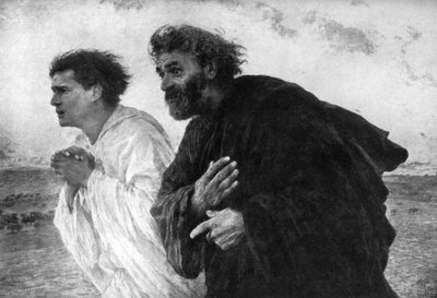 Apoštolové Petr a Jan o ránu vzkříšení, 1926. od Eugene Burnand