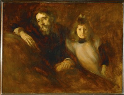 Alphonse Daudet a jeho dcera Edmee (malba na plátně) od Eugene Carriere