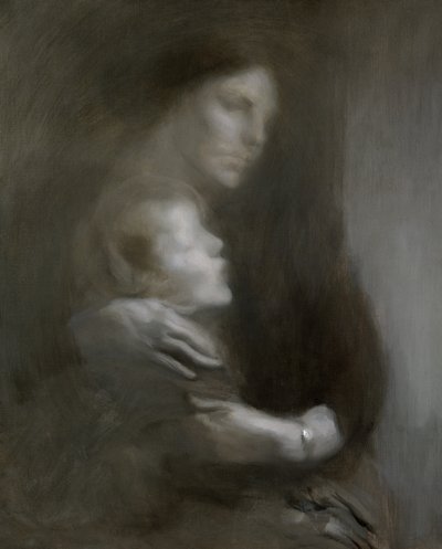 Mateřství (Utrpení) (olej na plátně) od Eugène Carrière